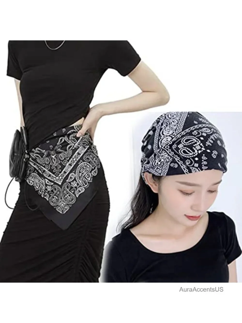 4pcs Silk Feeling Satin Square Scarf Neck Hair Wrap Bandana